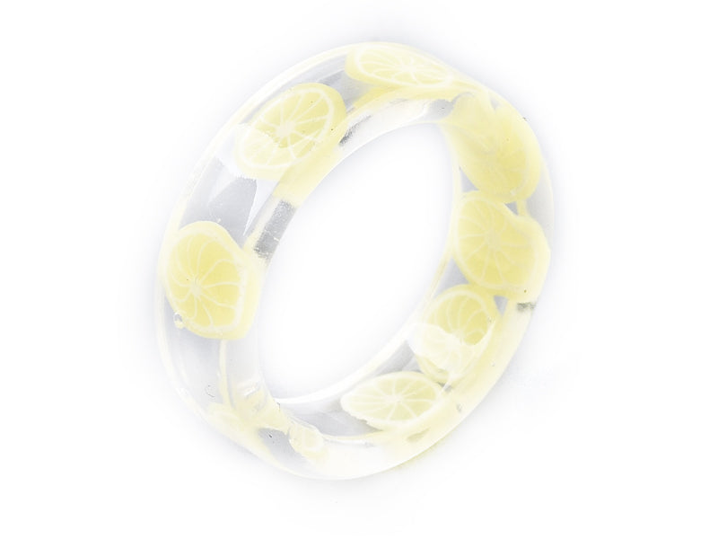 Achat Bague en résine époxy transparente - Citron