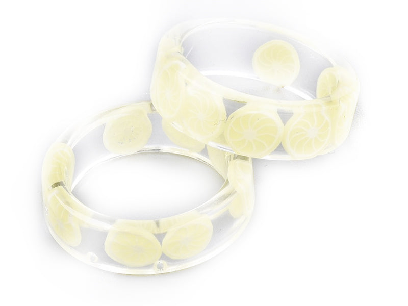 Achat Bague en résine époxy transparente - Citron