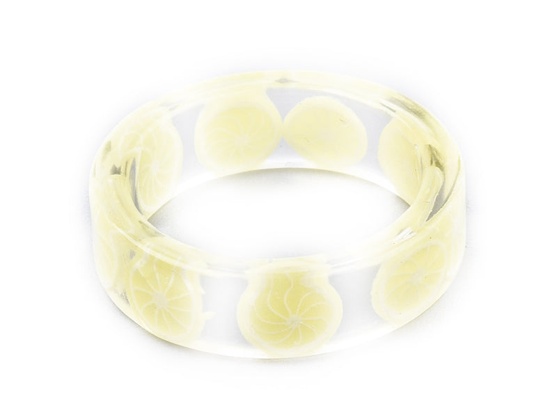 achat Bague en résine époxy transparente - Citron