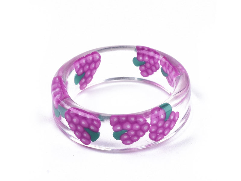Achat Bague en résine époxy transparente - Raisin