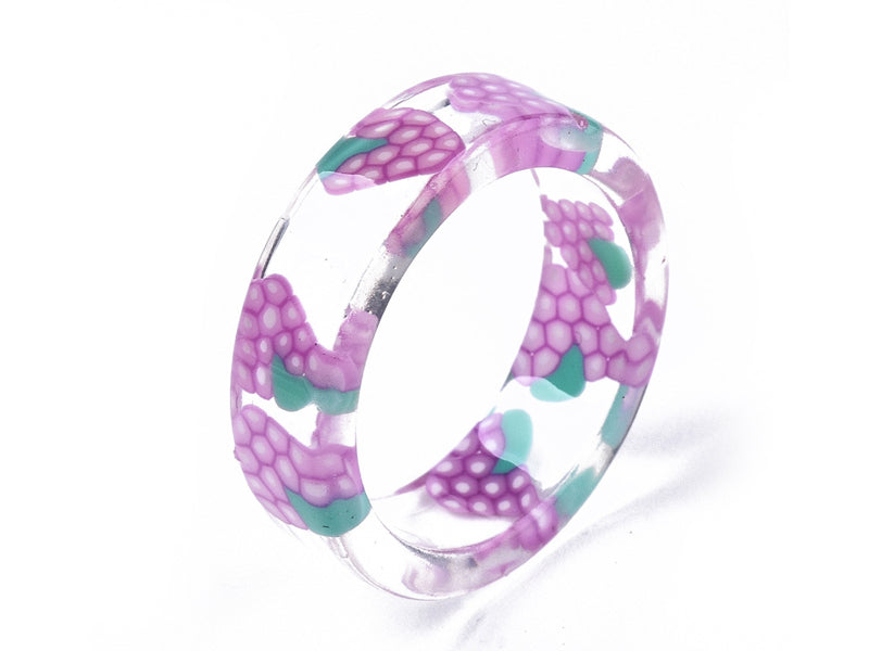 Achat Bague en résine époxy transparente - Raisin