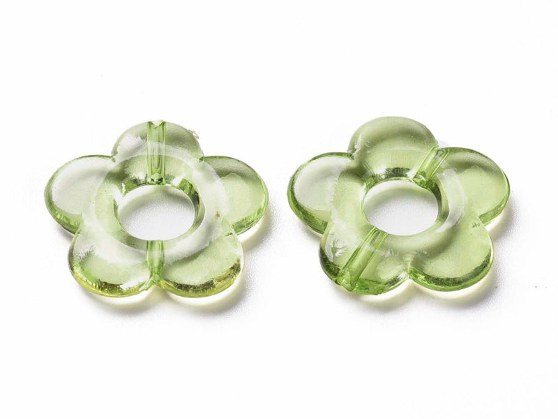 achat 20 perles fleurs transparentes - Vert