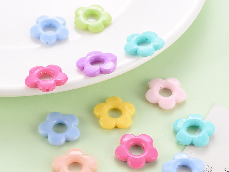 achat 20 perles fleurs opaques - Multicolore