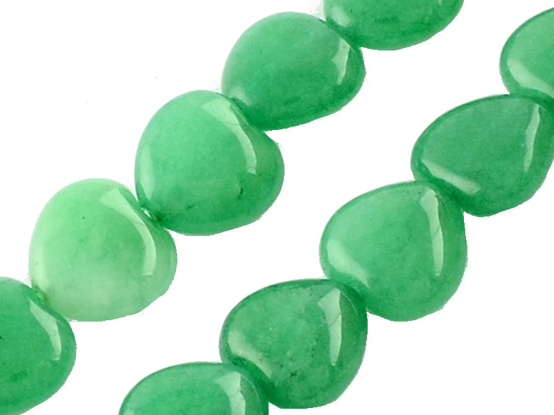 Achat 10 perles de jade naturel coeur 10 mm - Vert