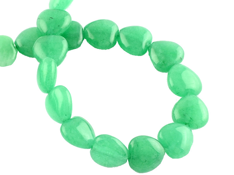 Achat 10 perles de jade naturel coeur 10 mm - Vert