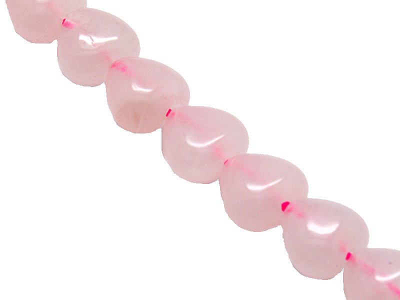 Achat 10 perles de quartz naturel coeur - Rose clair