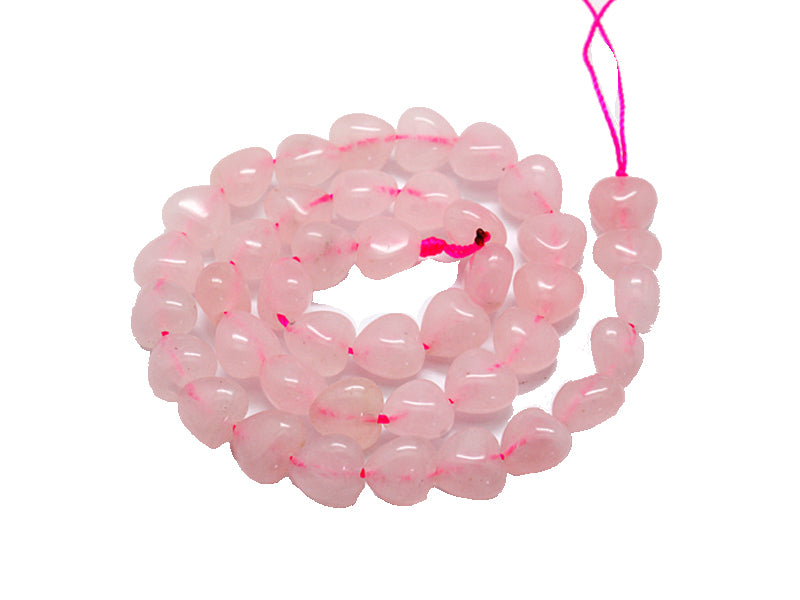 Achat 10 perles de quartz naturel coeur - Rose clair