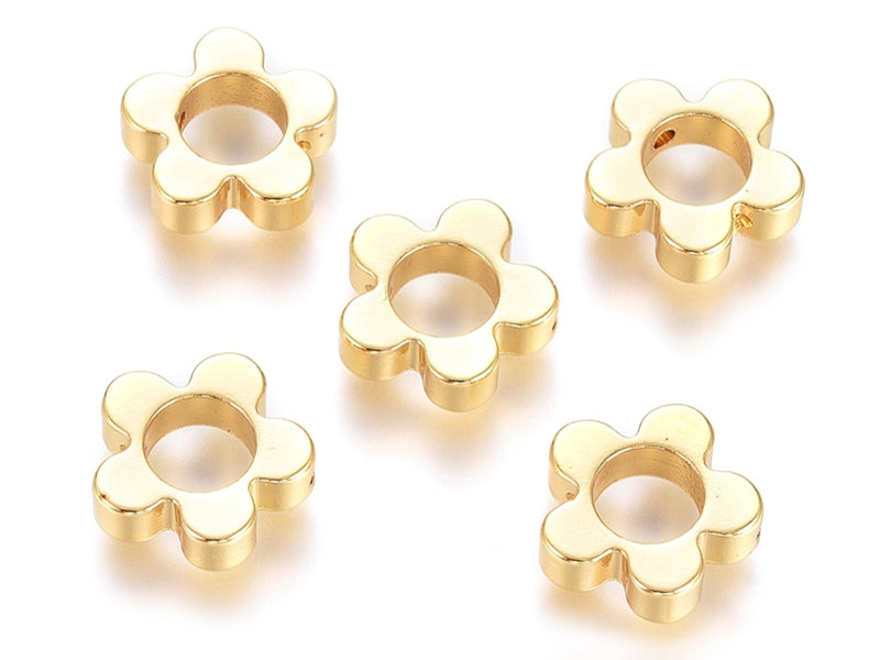 Achat Perle fleur en laiton - doré à l'or fin 18k