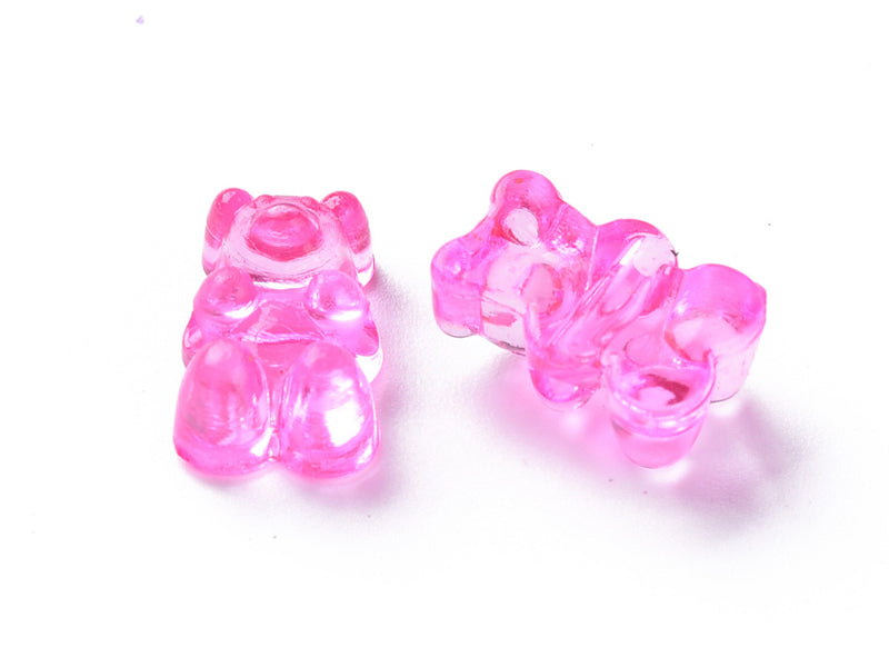 Achat 20 perles ours transparentes - Multicolore