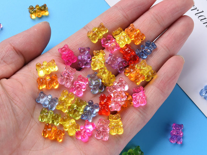achat 20 perles ours transparentes - Multicolore