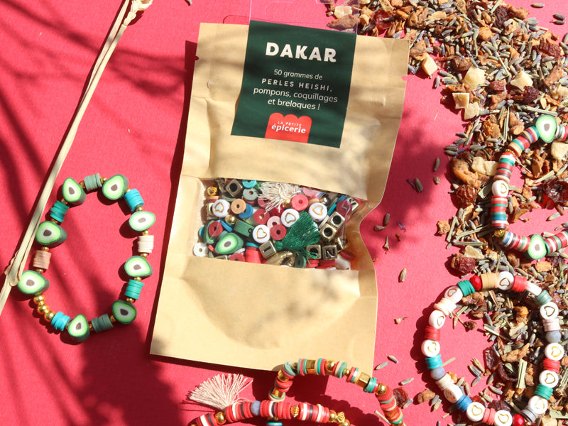 achat Mélange de perles heishi et de breloques - Dakar