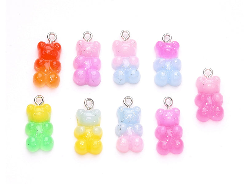 Achat 20 pendentifs ours en résine - Bicolore