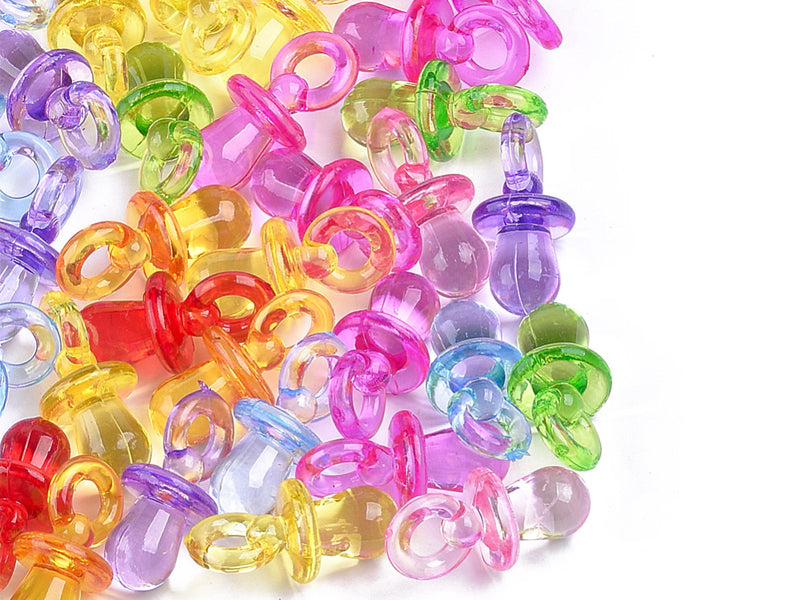 Achat 20 pendentifs sucette en acrylique - Multicolore - 31 x 15 mm