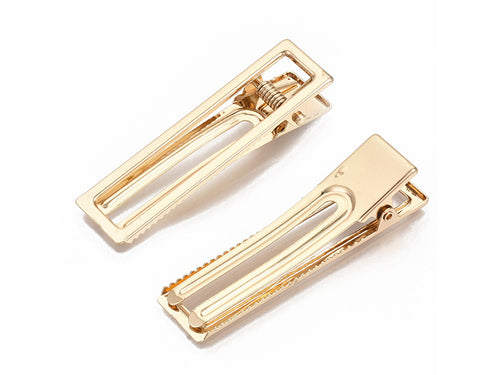 Achat Barrette/Pince à cheveux alligator à customiser - Doré - 60 x 18 x 12 mm