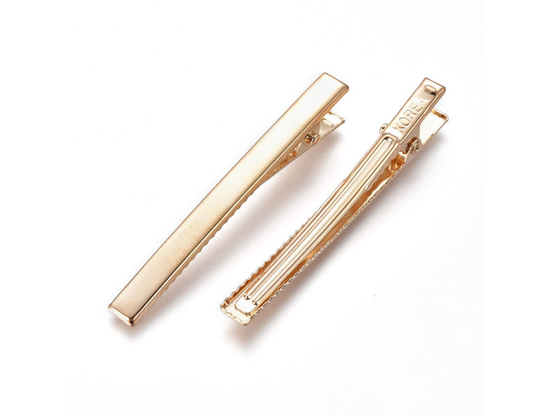 Achat Barrette/Pince à cheveux alligator à customiser - Doré - 60 x 6 x 11 mm