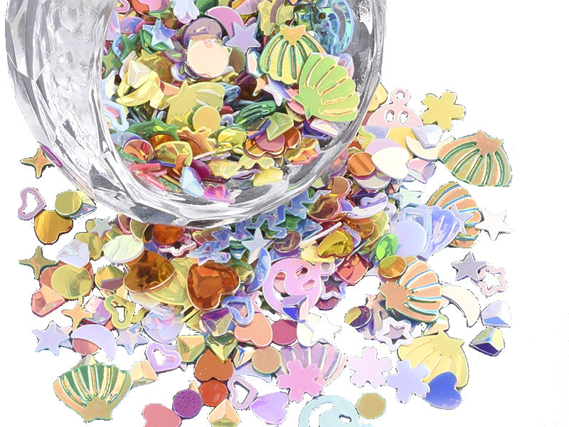 Achat Paillettes irisés forme mixte - Multicolore