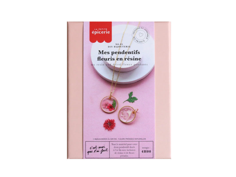 Achat DIY Bijouterie - Mes pendentifs fleuris en résine