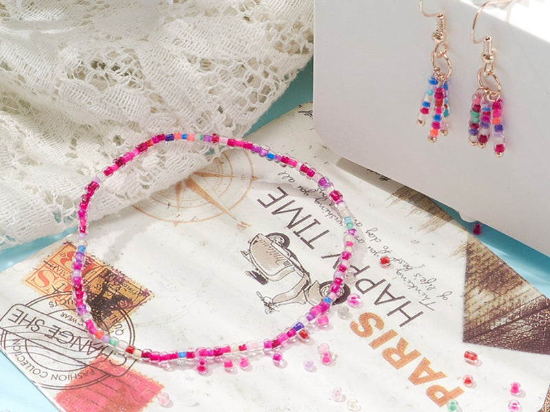 achat Boite d'assortiment de perles de rocaille - 12 compartiments multicolores