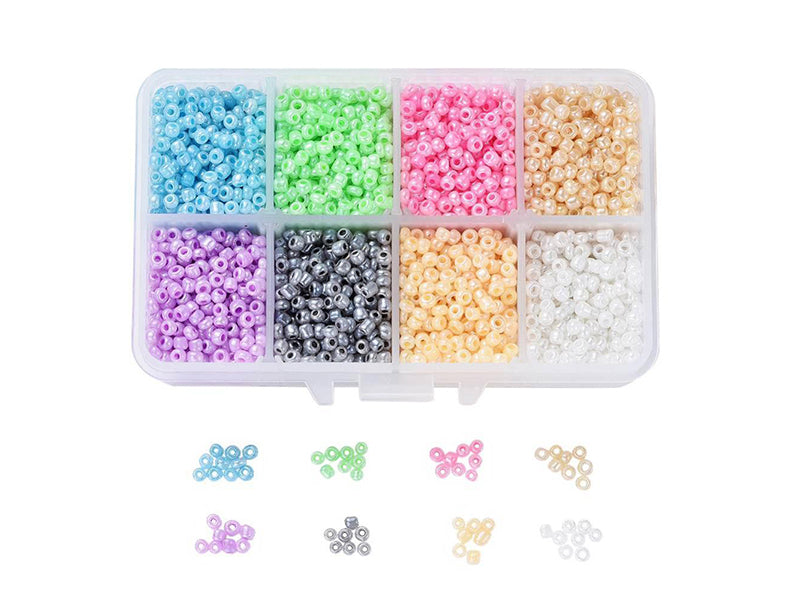 Achat Boite d'assortiment de perles de rocaille - 8 couleurs