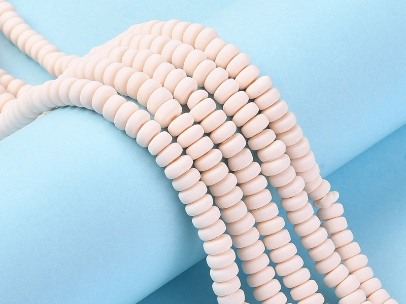 Achat Boite de perles heishi épaisses 6 mm - Beige nude
