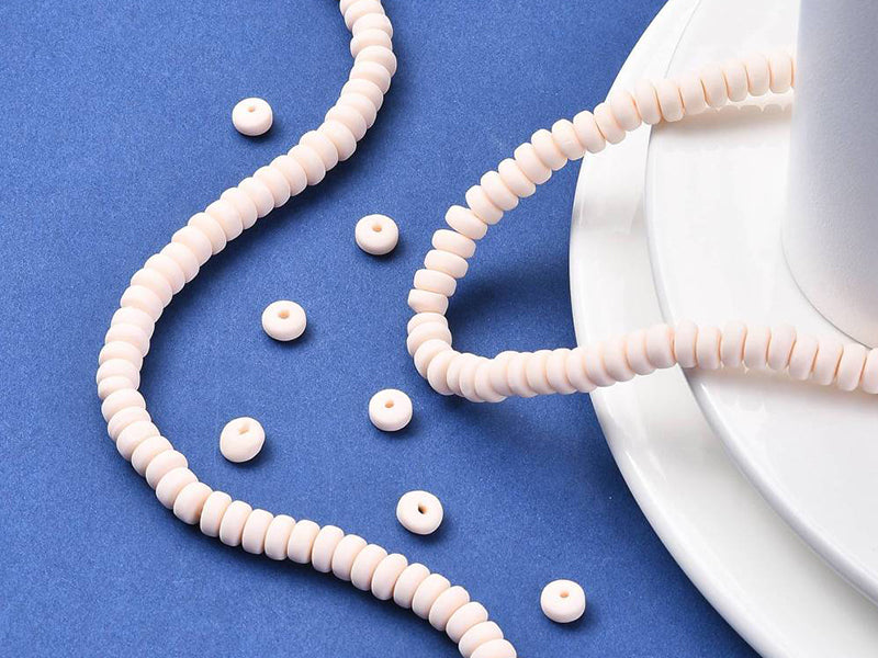 achat Boite de perles heishi épaisses 6 mm - Beige nude
