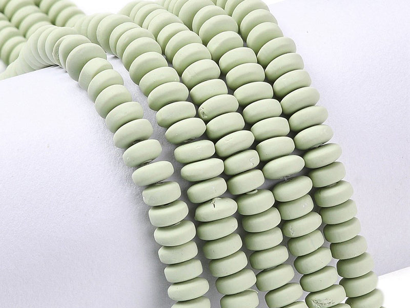 Achat Boite de perles heishi épaisses 6 mm - Sauge