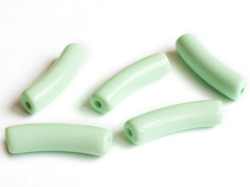 Achat Lot de 5 perles tubes opaques en résine 6 mm - Turquoise