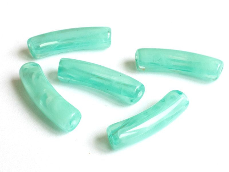 Achat Lot de 5 perles tubes - Imitation naturelle marbre 6 mm - Aigue-marine