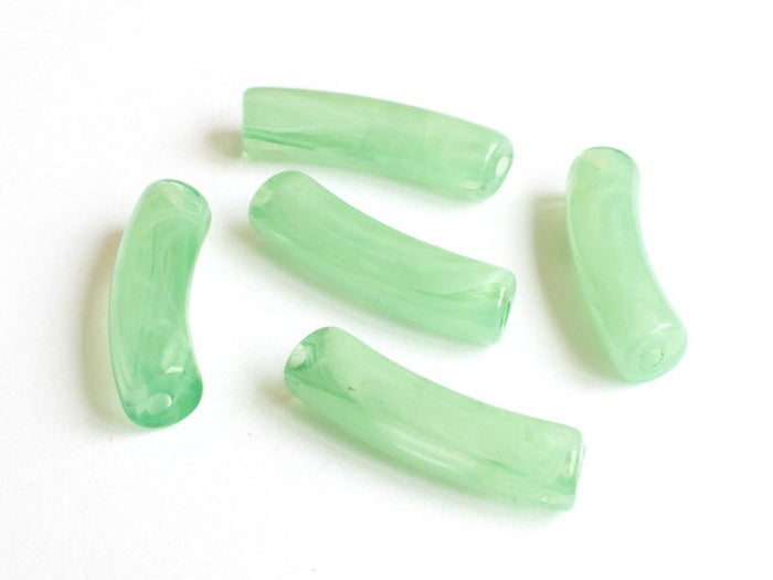 Achat Lot de 5 perles tubes - Imitation naturelle marbre 6 mm - Vert clair