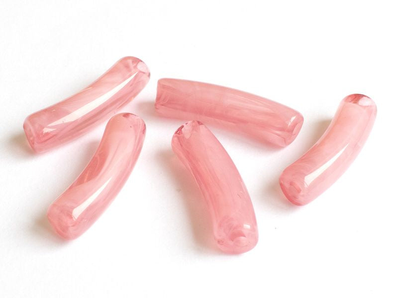 Achat Lot de 5 perles tubes - Imitation naturelle marbre 6 mm - Rose