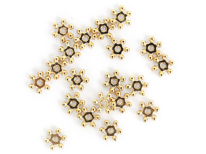 achat Boite de 20 perles heishi intercalaire - Fleur dorée 6x2mm