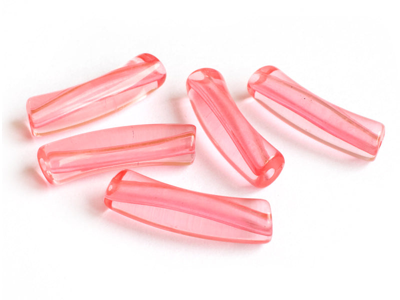 Achat Lot de 5 perles tubes transparentes en résine 6 mm - Rouge