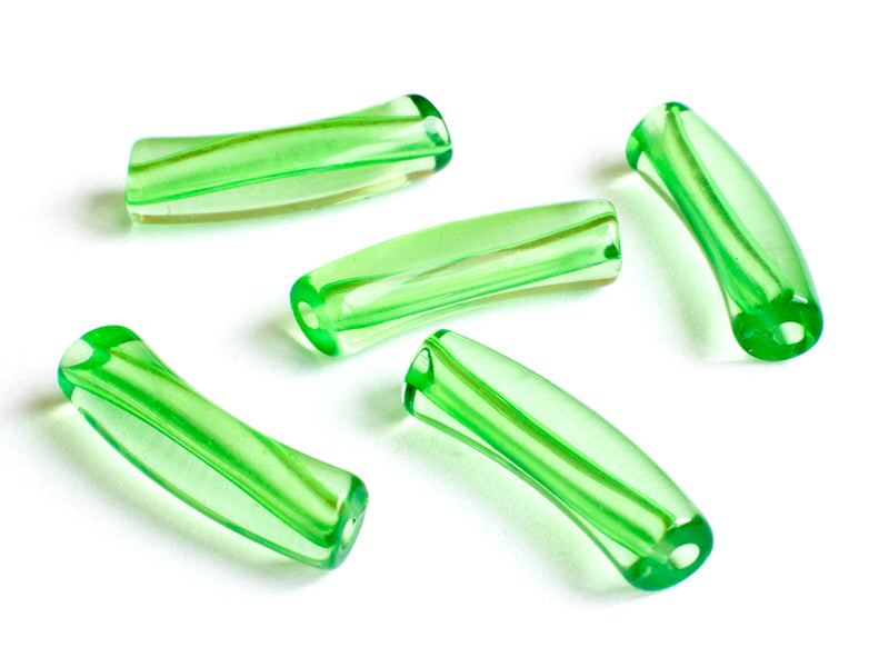 Achat Lot de 5 perles tubes transparentes en résine 6 mm - Vert