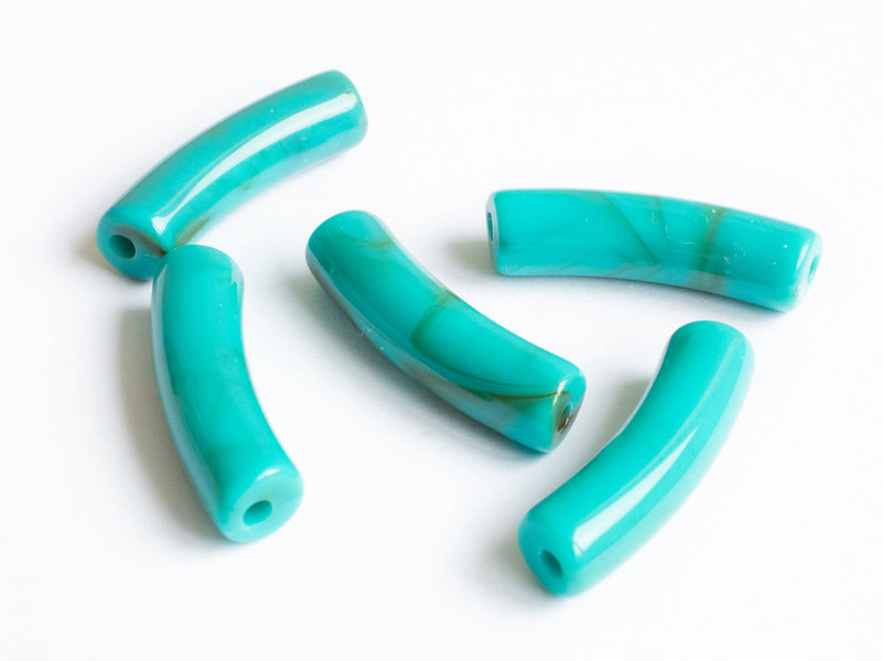 achat Lot de 5 perles tubes - Imitation naturelle marbre 6 mm - Turquoise