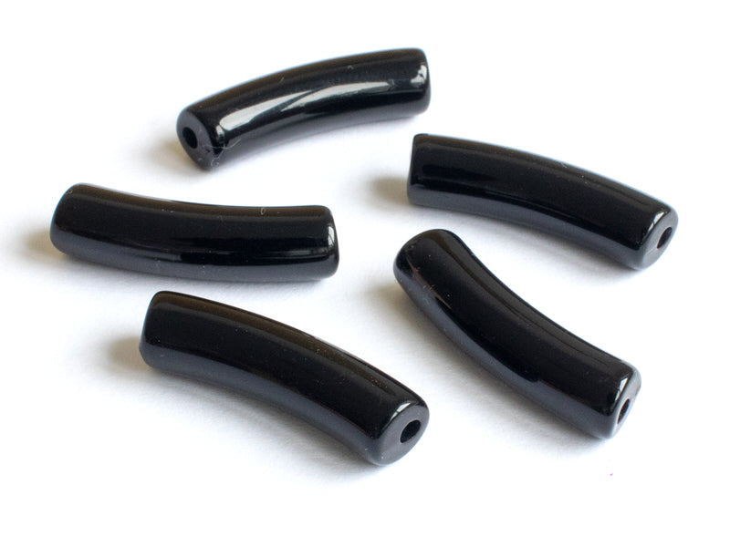 Achat Lot de 5 perles tubes opaques en résine 6 mm - Noir