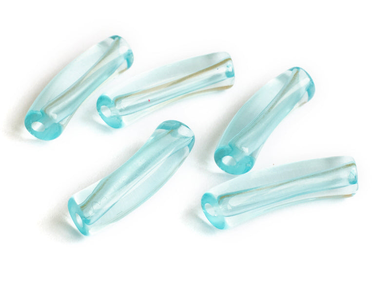 Achat Lot de 5 perles tubes transparentes en résine 6 mm - Bleu clair