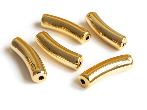 Achat Lot de 5 perles tubes 6 mm - Doré