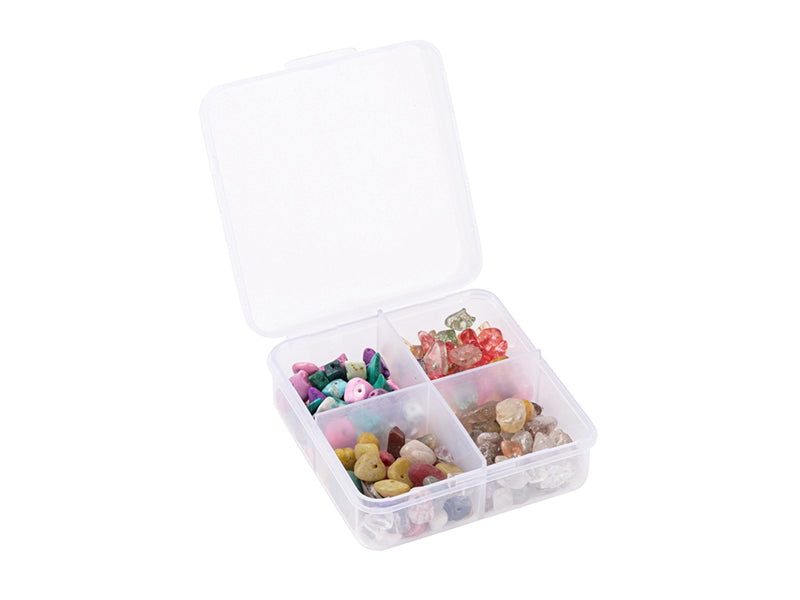 Achat Boîte de 4 compartiments de perles naturelles et synthétiques