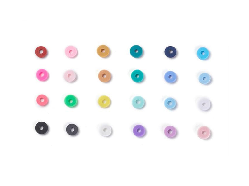 Achat Boite de 24 couleurs de perles heishi - 6 mm