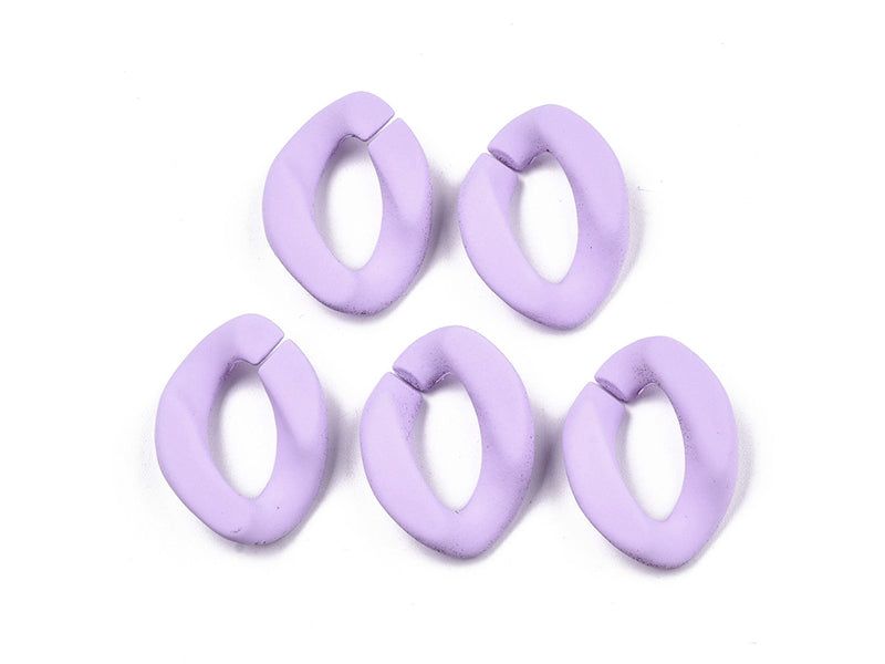 Achat Lot de 50 maillons opaques et mates en acrylique - 23 x 17 mm - Prune