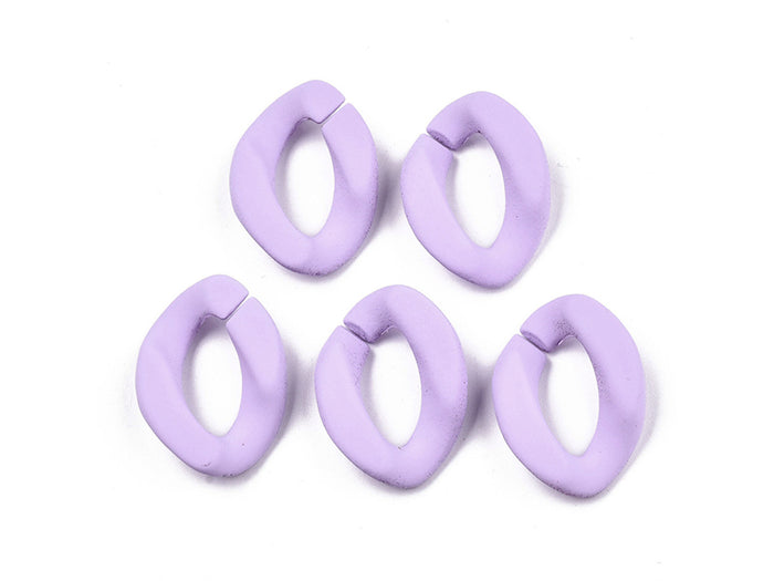 Achat Lot de 50 maillons opaques et mates en acrylique - 23 x 17 mm - Prune