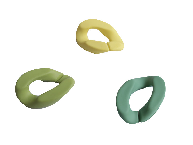 achat Lot de 50 maillons mates en acrylique - 30 x 21 mm - Vert et jaune