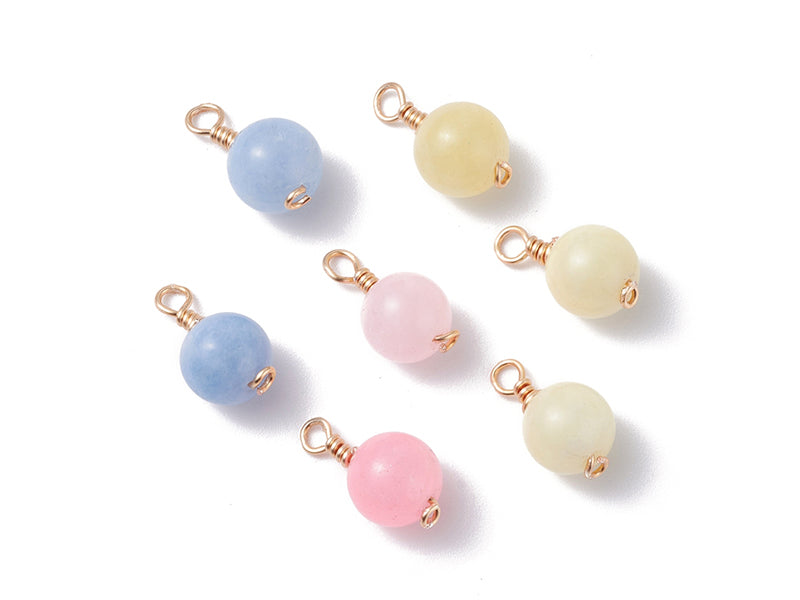 Achat Lot de 10 pendentifs ronds en jade teintée