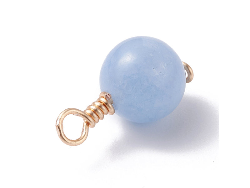 achat Lot de 10 pendentifs ronds en jade teintée