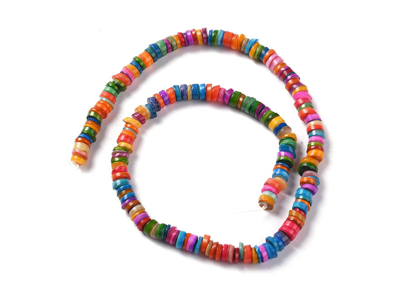 Achat Lot de 20 perles heishi naturelles 6 mm  en coquillage - Multicolore
