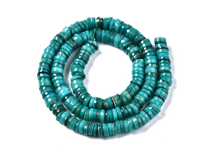 Achat Lot de 20 perles heishi naturelles 6 mm en coquillage - Bleu