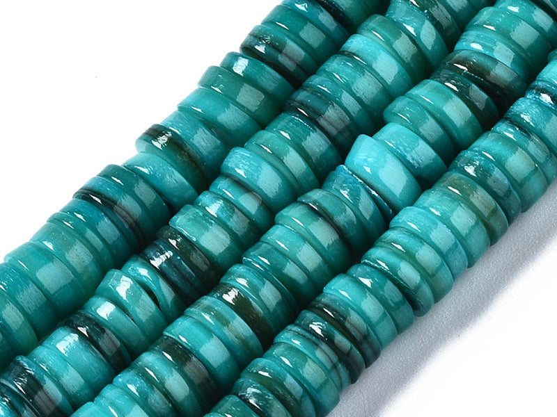Achat Lot de 20 perles heishi naturelles 6 mm en coquillage - Bleu