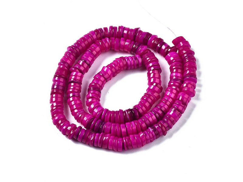 Achat Lot de 20 perles heishi naturelles 6 mm en coquillage - Rose