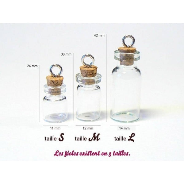 achat 1 fiole en verre 2,8 cm