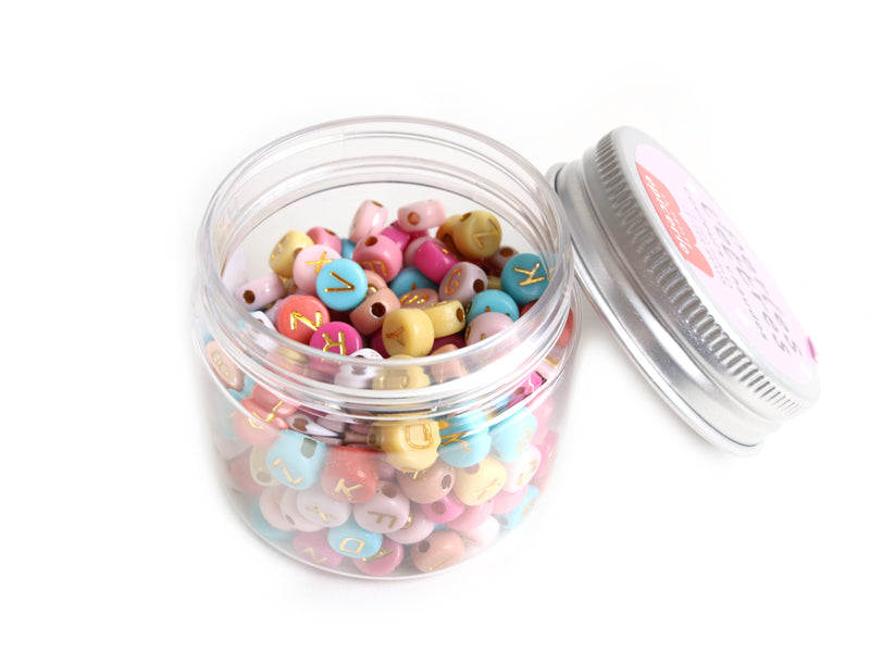achat Pot perles lettres – Couleurs chaudes
